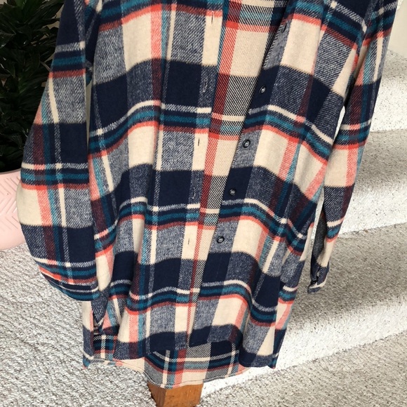 ACOA Long Line Fall Flannel Shacket - Picture 4 of 11